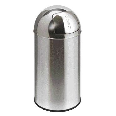 Vepa Bins - Pushcan Abfalleimer mit Druckdeckel 40 Liter Silber