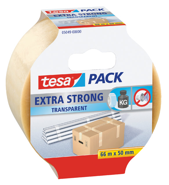 Verpackungsband TESA 50 mmx66m transparent extra starke PVC | 6 Stück