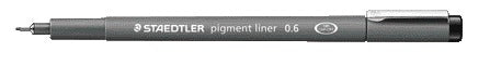 Staedtler - Fineliner Pigment 308 schwarz 0,6mm