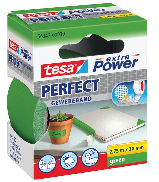 Tesa - Textil perfekt 2,75mx38mm Grün | 6 Stücke