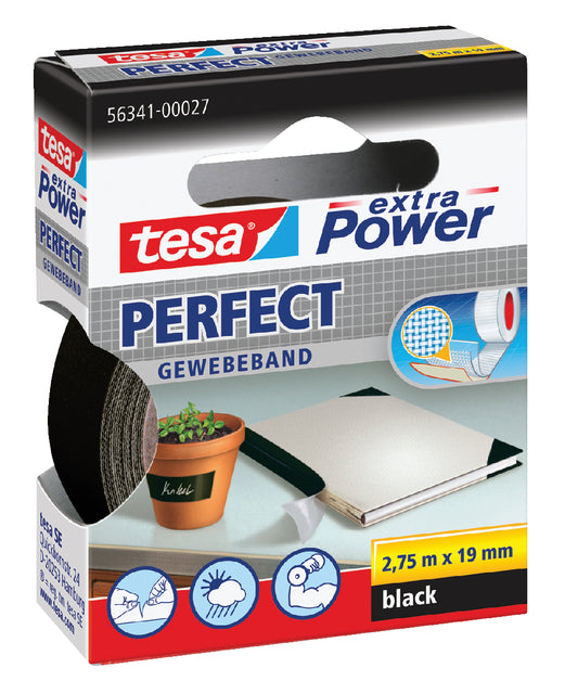 Band Tesa Textil 19mmx2.75m schwarz | 10 Stück