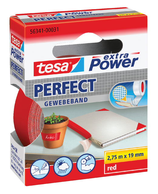 Klebeband Tesa Textil 19mmx2.75m rot | 10 Stück