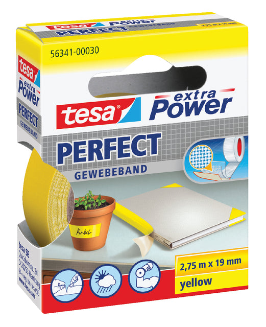 Klebeband Tesa Textil 19mmx2,75 m Gelb