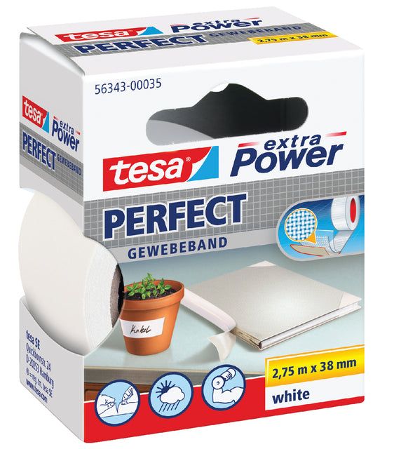 Klebeband Tesa Textil 38 mmx2.75m Weiß | 6 Stück