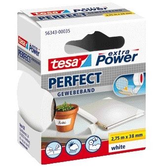 Tesa - Textile® extra Power Perfect 2,75mx38mm weiß | 6 Stück