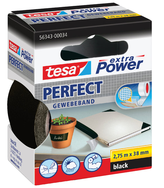 Klebeband Tesa Textil 38 mmx2.75m schwarz