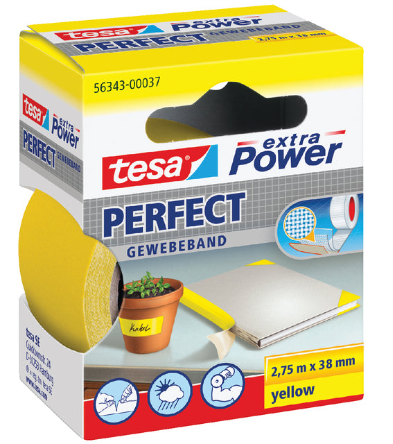 Klebeband Tesa Textil 38 mmx2,75 m Gelb