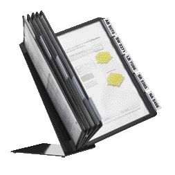 Langlebig – Vario-Tischständer mit 10 Taschen A4 schwarz