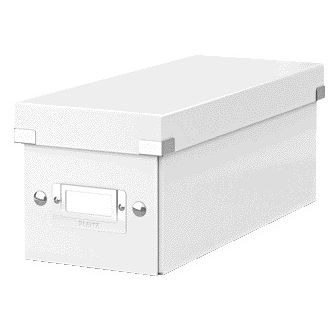 Leitz - CD-Aufbewahrungsbox Click Store WOW Recyclingkarton 143x136x352mm weiß