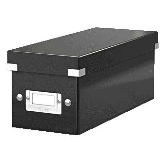 Leitz - CD-Aufbewahrungsbox Click Store WOW Recyclingkarton 143x136x352mm schwarz