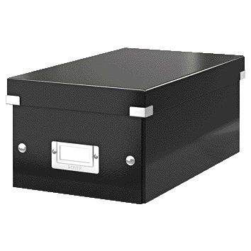 Leitz - DVD-Aufbewahrungsbox Click Store WOW Recyclingkarton 206x147x352mm schwarz
