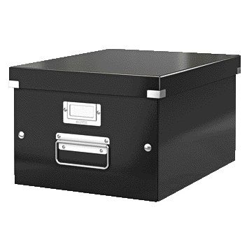 Leitz - Aufbewahrungsbox Click Store WOW mittlerer Recyclingkarton 281x200x370mm schwarz