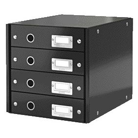 Leitz - Kommode WOW Click Store 4 Schubladen recycelter Karton schwarz