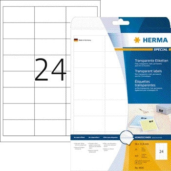 HERMA - Etikett 4681 66x33,8mm transparent 600 Stück