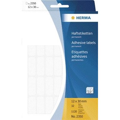 HERMA - Etikett 2350 12x30mm weiß 1120 Stück