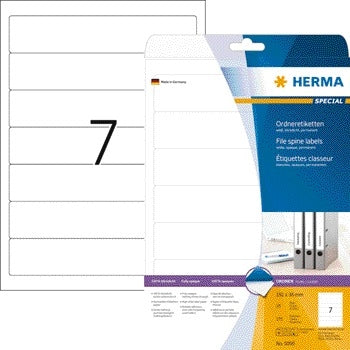 HERMA - Rückenetikett 5090 schmal 38x192mm selbstklebend weiß | 32 Stück