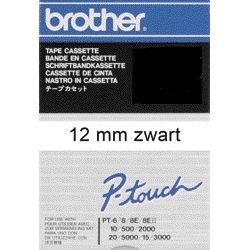 Brother - Labele P-touch TC-201 Standard 12mm Schwarz auf Weiß | 20 Stück