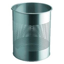Langlebig - Papierkorb 3310-23 15 Liter 165mm Perforation silber