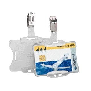 Quantore - Sicherheitsausweishalter 8118 offen mit Clip 54x85mm | 25 Stück