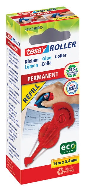 Kleberrolle Tesa Ecologo Navulkassette Permanent in Hanging Box | 5 Stücke