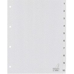 Kangaro - Tabs 4-Loch G410C 1-10 nummeriertes graues PP