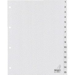 Kangaro - Tabs 4-Loch G415C 1-15 nummeriertes graues PP