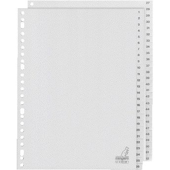 Kangaro - Tabs 23-Loch G452CM 1-52 nummeriertes graues PP