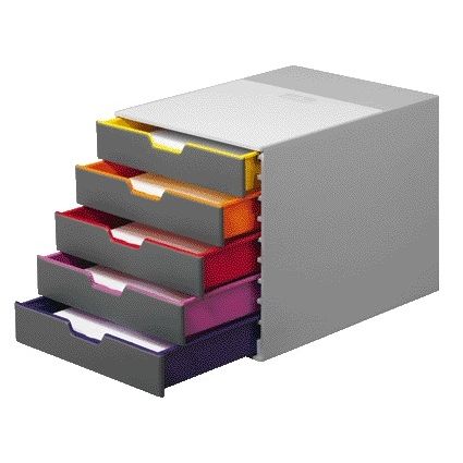 Langlebig – Varicolor Schubladenbox 5 Schubladen grau