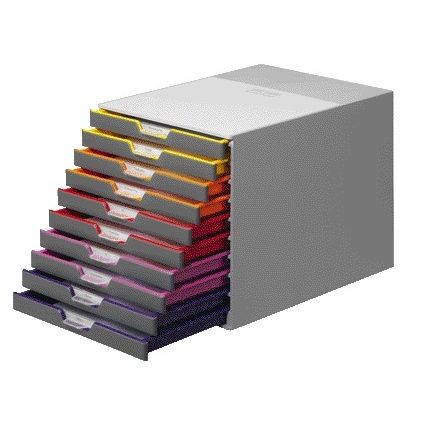 Langlebig – Varicolor Schubladenbox 10 Schubladen grau