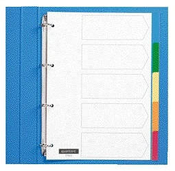 Quantore - Tabs 4-Loch 5-teilig sortierte Tabs PP | 25 Stück