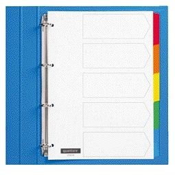 Quantore - Tabs 4-Loch-Karton 5-teilig weiß | 25 Stück