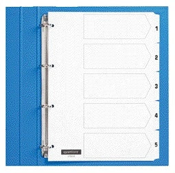 Quantore - Tabs 4-Loch 1-5 nummeriert aus weißem Karton
