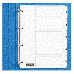 Quantore - Tabs 4-Loch 1-5 nummeriert aus weißem Karton | 25 Stück