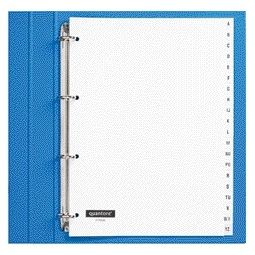 Quantore - Tabs 4-Loch 20-teilig mit Alphabet weiß PP | 10 Stück
