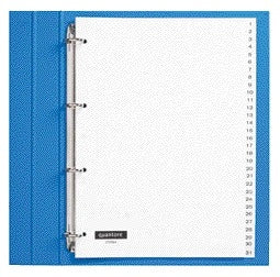 Quantore - Tabs 4-Loch 1-31 nummeriert aus weißem PP