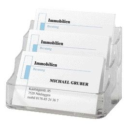 Sigel - Visitenkartenablage VA130 3 Fächer für 3x70 Karten 94x85mm Hartplastik transparent