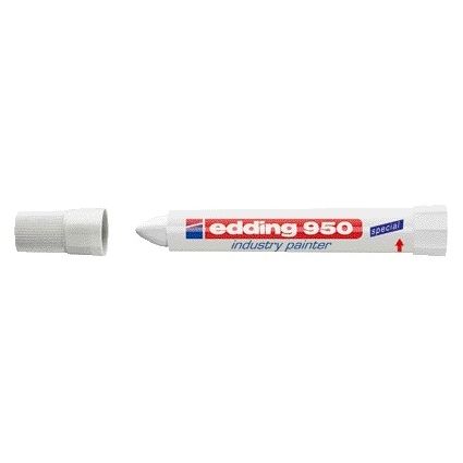 Edding - Filzstift 950 Pastenmarker Industrie rund 10mm weiß