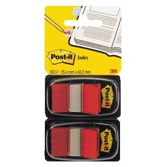 Post-it - Karteireiter 680 25,4x43,2mm Duopack rot