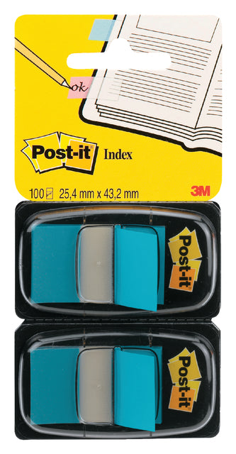 INDEXTABS 3M Post-It 680 25,4x43.2mm Duopack Blau