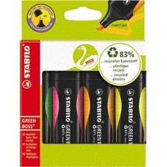 STABILO - Textmarker GREEN BOSS 6070/4 sortiert im Karton mit 4 Stück