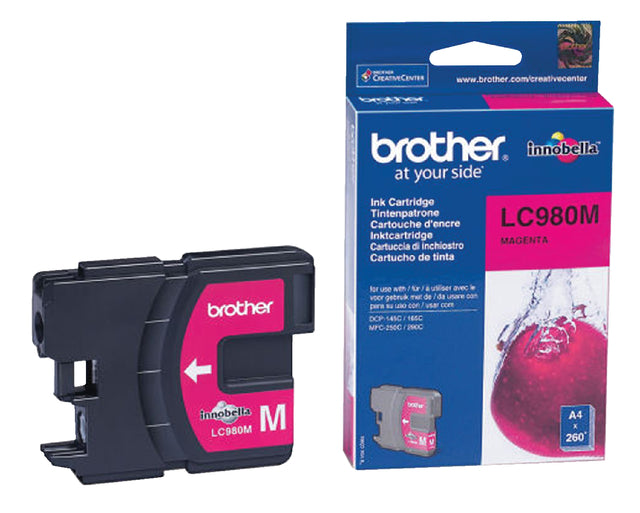 Inktcartridge brother lc-980m rood | 5 stuks