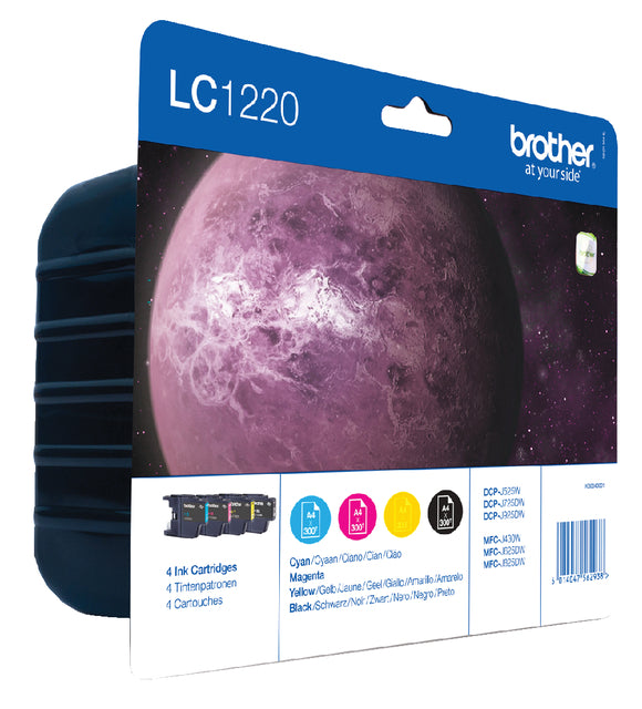 Tintenpatronenbruder LC-1220VALBP Schwarz + 3 Farben