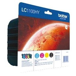 Brother - Tintenpatrone LC-1100HYVALBP schwarz + 3 Farben | 4 Stück