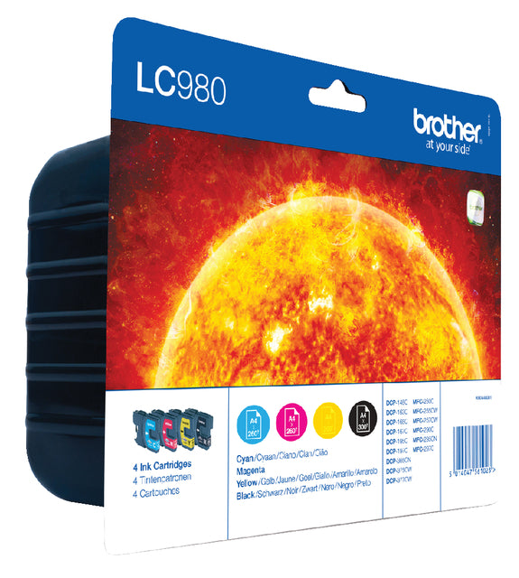 Tintenpatronenbruder LC-980VALBP Schwarz + 3 Farben