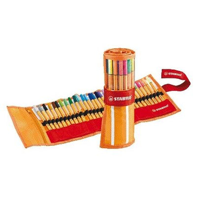 STABILO - Fineliner-Punkt 88/30 Rollenset orange/rot fein sortiert 30-tlg
