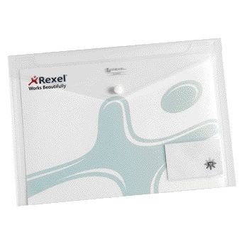 Rexel - Umschlagtasche Eis A4 + Visitenkarte transparent 5 Stück