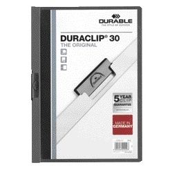 Langlebig - Klemmmappe Duraclip A4 3mm 30 Blatt anthrazit/grau