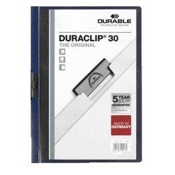 Langlebig - Klemmmappe Duraclip A4 3mm 30 Blatt Nachtblau | 25 Stück