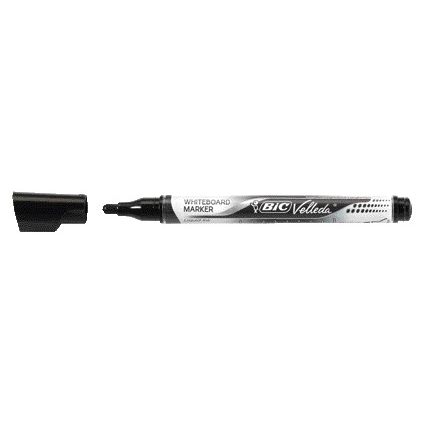 Bic - Whiteboard-Marker Velleda flüssig rund mittelschwarz | 12 Stück
