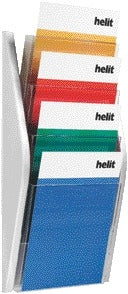 Helit - Wandprospekthalter 4x A4 silber